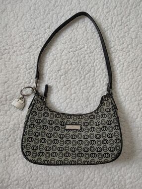 Minicci Hobo-style Patterned Canvas Logo Print Shoulder Bag